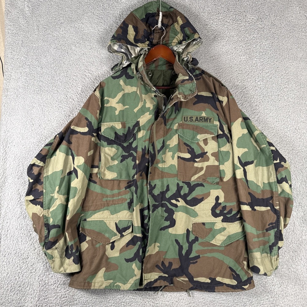US Military M65 Field Jacket Woodland Camo Large Regular Cold Weather Coat